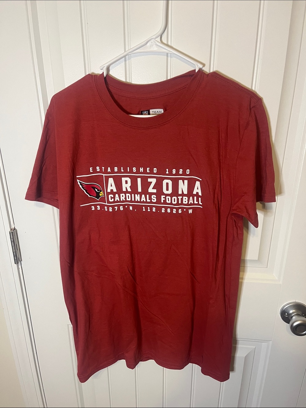 NFL Arizona Cardinals Men's Short Sleeve T-Shirt - Cardinal Red with White Logo